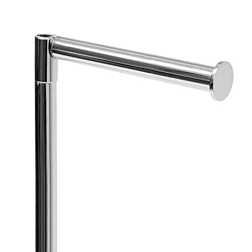 Relaxdays Toilettenpapierhalter stehend H x B x T: ca. 75 x 22 x 16,5 cm freistehender Papierrollenhalter in Edelstahl-Optik edler Rollenhalter für WC-Rollen als Ersatzrollenhalter verchromt, silber - 6