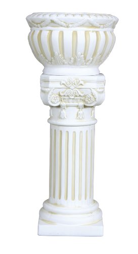 Pflanzsäule, antike Gestaltung, runde Pflanzschale