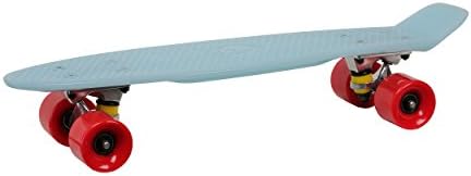 RollingBull Glow Blue / Red Wheels, 22 Inches Plastic Board Mini Cruiser Skateboard