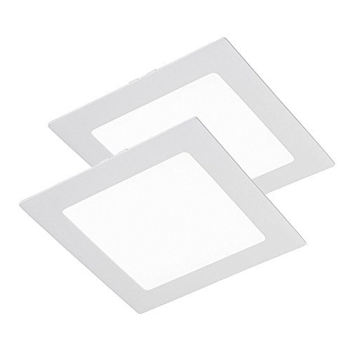 Wonderlamp W-E000048 - Pack 2 x Downlight LED extraplano cuadrado blanco, iluminacion led 18W (1450 lm), 6000K