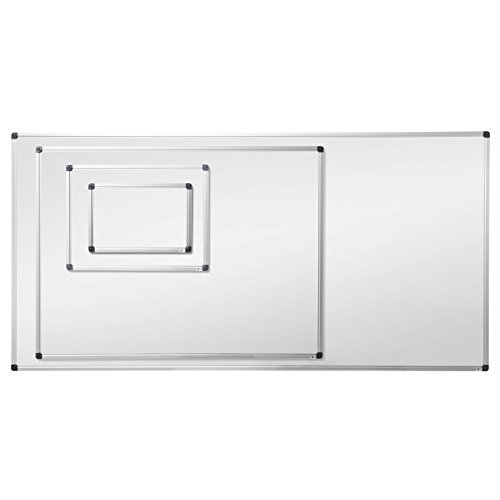 Office Marshal serie Pro - Pizarra blanca  lacado magn  tico  marco de aluminio  blanco  60 x 90 cm