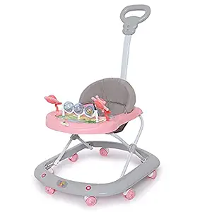 BEYBEE FIRSTWALK Baby Walker, 8 Wheels | Light-Weight Kids Walker for Babies | Soft Thick Cushioned Seat. (Pink)