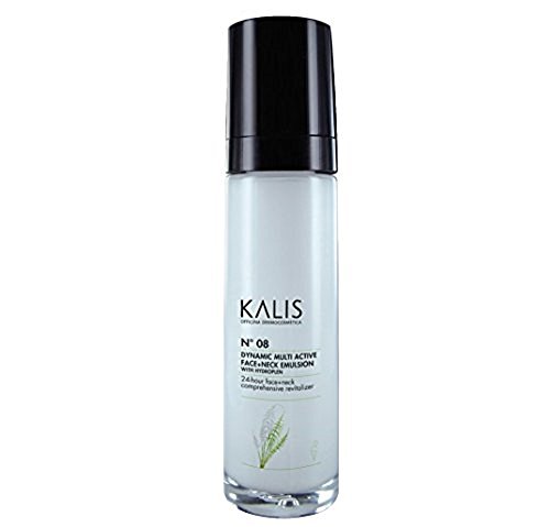 Kalis No 8 natural Dynamic multi-active face and neck decollete cream treatment with vitamin c, shea butter and hyaluronic acid 50ml. Vegan Italian skincare. With UV spf sun protection