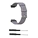 Produktbild Klassisch Allzweck Leinwand Armband,gewebtem Stoff Wrist Strap,mit 2x Kleiner Schraubendreher,7 Farben,Atmungsaktiv,Weich, für Garmin Forerunner 220 230 235 630 620 735 (grau)
