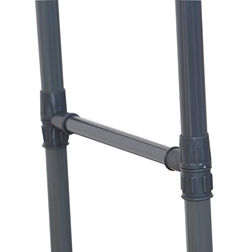 WOLTU SR0022-1 Kleiderständer Garderobenständer mit dem Ablage , Teleskop Wäscheständer auf Rollen , ausziehbar , Grau (83x39x161cm) - 4