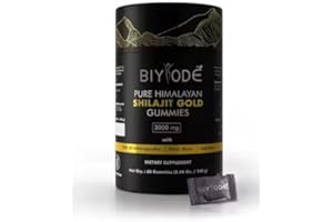 AG NATURE Shilajit Himalayano Originale 3.000MG 60 Caramelle Gommose - Complex Naturale Ricco di Acido Fulvico e Umico con Ashwagandha e altri 7 Estratti