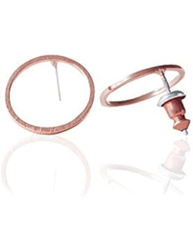 Trend Ohrstecker Kreis Geo Rose simpel süß elegant für Fashionista