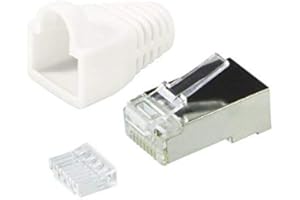 BIGtec 2 x RJ45 Stecker CAT.6 weiß Gigabit Crimpstecker RJ-45 Modular Plug Ethernet LAN Kabel Steckverbinder Netzwerkstecker geschirmt CAT6