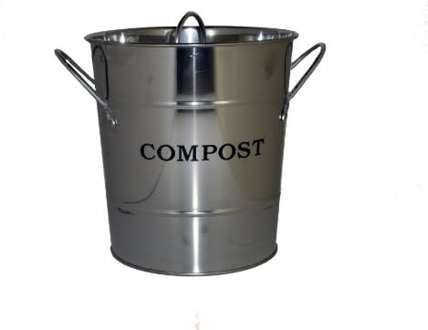 Exaco CPBS 03 Small 2 in 1 Kitchen Compost Bucket, Stainless Steel