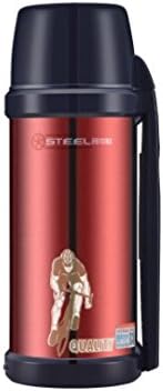 Thermos，Car Vacuum Flask，Large Portable Travel Pot，Stainless Steel Insulated Water Bottle，Leak Proof Coffee Tumbler，Outdoor Vacuum Warming Cup With Isulating Plastic Drinking Mug（35 Oz/1500ml） (Red)