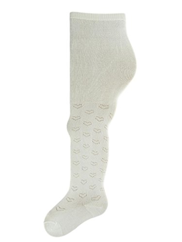 Girls Patterned Tactel Tights - 1 Pair (2-3 Years, White)
