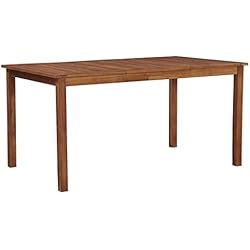 tidyard Mesa de Comedor Exterior para Jardín o Patio, Mesa Terraza de Rústico de Madera Maciza de Acacia 150 x 90 x 74 cm