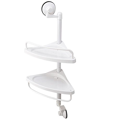 Küche Mit Doppel-Mode zu Hause Starken Saugnapf Doppel Dreieck Wand Badezimmer Regal , Weiß , 2 Layer