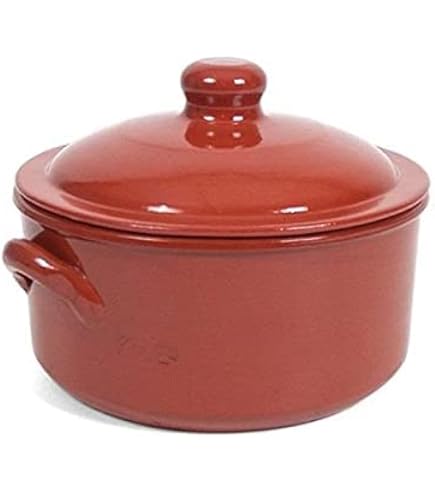 CERÁMICA RAMBLEÑA | Casseruola con Coperchio di Argilla Refrattaria Terracotta | Casseruola Ceramica | Casseruola a Fuoco Diretto e per Forno | Fatto in Spagna | 35x33x12 cm