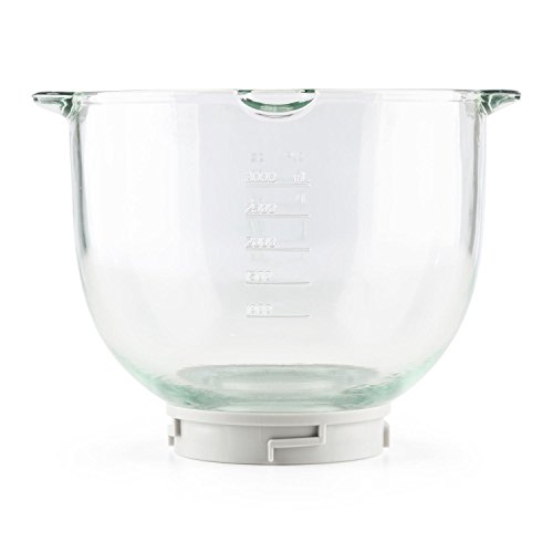 Klarstein Allegra Bowl Glasschüssel 3 l Zubehör Ersatz Küchenmaschine Rührschüssel Glas Zusatz transparent - 2