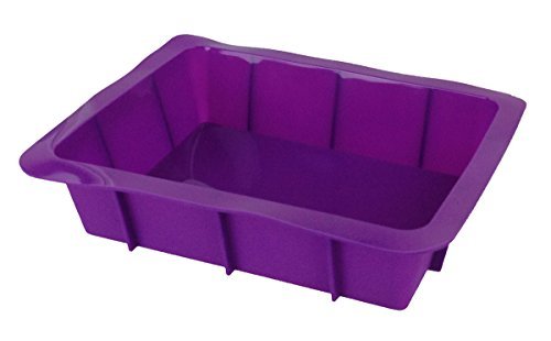 GMMH Auflaufform XXL Silikonbackform Lasagneform Kastenform Backform Kuchenform Brotbackform Königskuchenform (lila)