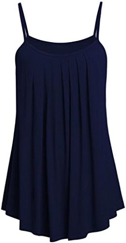Women Vest, Prevently New Fashion Solid Color Loose Camisole Ladies Solid Color Folding Tank Tops Plus Size S~ 6XL (A, L)