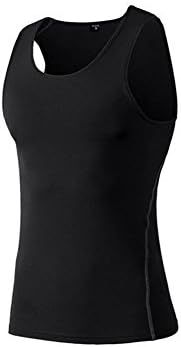 Microrange Mens Tight Training Sport Vest Fitness Sleeveless Gym Shirt Athletic Top (Small)