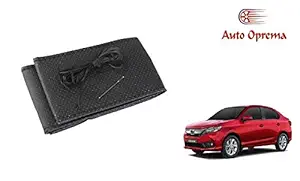 Auto Oprema Leatherette Dotted Black Car Steering Wheel Cover for Honda Amaze