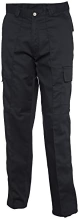 Mens Cargo Work Trousers Black or Navy Short Reg Long Sizes 28 to 52 (W38 L29, black)