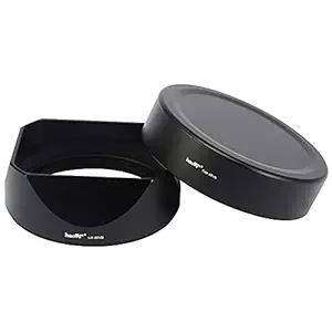 Haoge Lens Hood Metal Square Bayonet for Fujifilm XF35mmF2 R WR, XF23mmF2 R WR XC 35mm F2, Fuji 35mm F2, 23mm F2 Lens Hood, with Metal Front Cap, Replaces Fujifilm LH-XF35-2 LH XF35 2 Hood Shade