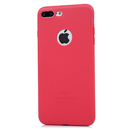 3x Funda iPhone 7 Plus  Carcasa Silicona Gel Case Ultra Delgado TPU Goma Flexible Cover para iPhone 7 Plus - Negro   rosa   sand  a roja