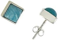 Cara Hoops of Larimar Sterling Silver bola5017