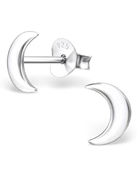 Silber Halbmond Schlicht Ohrstecker