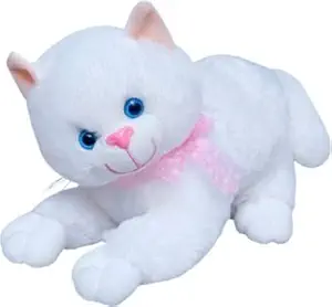 ToyShop White Cute Looking Cuddly Super Soft Toy Cat for Kids, Boys, Girls Stuffed Toy Teddy, Stuff Animals Soft Toys for Kids