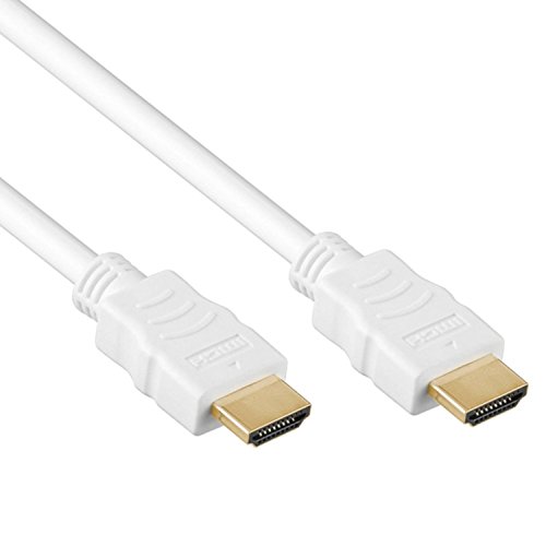 World of Data HDMI Kabel weiß - 1m Länge - 24 kt.vergoldet - FULL HD - 1,0 m