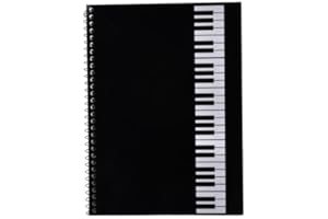 EHUIHUAN Cahier Musique Spirale Couverture En Papier Kraft Noir Cahier De Musique 50 Pages 26 X 19 Cm Cahier De Musique Avec PortéE Convient Aux Programmes Musicaux Et Aux Artistes Musicaux