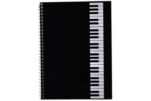 Cahier Musique Spirale Couverture En Papier Kraft Noir Cahier De Musique 50 Pages 26 X 19 Cm Cahier De Musique Avec PortéE Convient Aux Programmes Musicaux Et Aux Artistes Musicaux