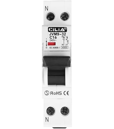 Interrupteur Magnétothermique 63A 2P Courbe C 6kA - 2 Modules DIN, 220V AC, Certifié IEC60898-1