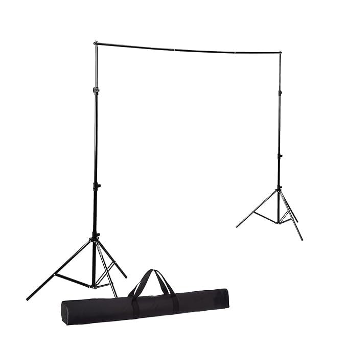 (Refurbished) StudioBackground Stand Kit for Backdrop Photography and Videography, Adjustable, Foldable and Portable with Carry Bag (9 x 9 Feet)