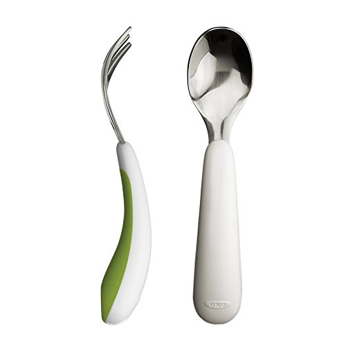 OXO Tot Fork & Spoon Set - Green