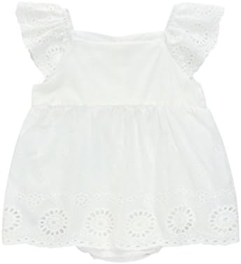 Cyond Rompers Suit for Girls, Newborn Toddler Baby Girls Infant Bodysuit Lace Hollow Out Romper Jumpsuit Clothes Outfit Casual Daily Playsuit Mini Romper Suit (White, 0-6 Months)