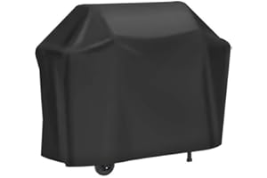 PATIO PLUS Pokrowiec na grilla z rzepem, duży, wodoodporny, 183 x 66 x 130 cm, wytrzymały pokrowiec na grill gazowy 420D, wiatroszczelny, odporny na promieniowanie UV i rozdarcie/czarny,