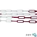 Produktbild Absperrkette aus Stahl, ungeschweißt rot / weiß beschichtet