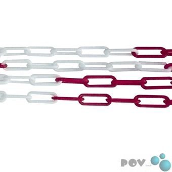 Preisvergleich Produktbild Absperrkette aus Stahl, ungeschweißt rot / weiß beschichtet