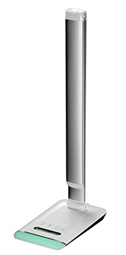 Preisvergleich Produktbild Design LED Tischleuchte, Schreibtischlampe mit Display dimmbar, RGB, Silver