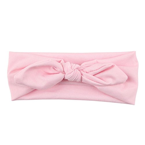 Baby Bow Hairband Koly® Girls Photography Rabbit Bow Ear Headband Turban Knot Head Wraps (Pink)
