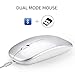 Produktbild Maus M90 2.4G Wireless + Bluetooth Dual Mode Maus wiederaufladbare drahtlose BT 5.0 USB Dual Mode Gaming Mäusemäuse für PC Laptop (Silber)