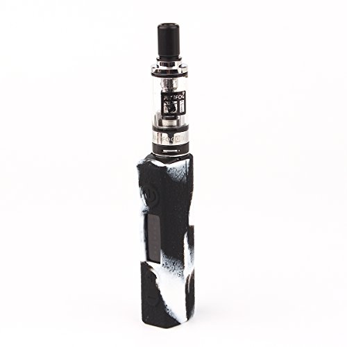CEOKS Justfog Q16 Cigarette Coque de Protecteur en Silicone, E-Cigarette Housse étui Protecteur antidérapante Case Cover Sleeve pour justfog Q16 900mAh - Noir/Blanc