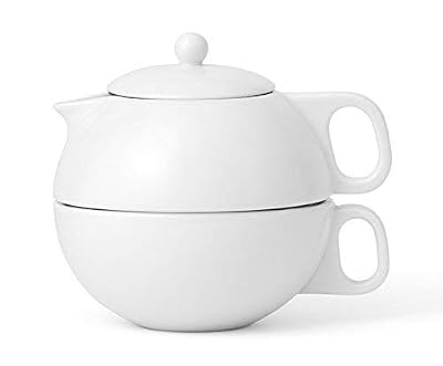 Viva Scandinavia 9102248 Jaimi-Théière en Porcelaine Blanche avec Tasse 30 cl/250 ML, Blanc, 12 x 12 x 13,5 cm