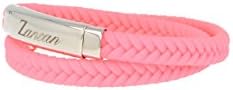 Bracelet Zancan twitst Braided PINK SILICONE AND Closure in steel 316L