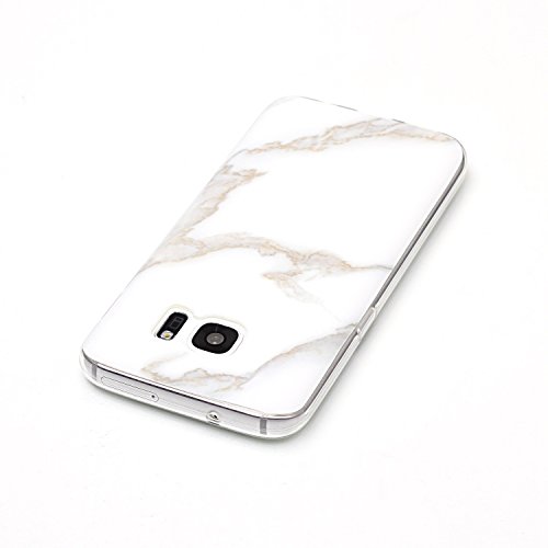 Cozy Hut Für Samsung Galaxy S7 Handyhülle mit Marmor / Marble Design(weiß / grau) | Handytasche | | Schale | | Hülle | | Case | Handy-etui | TPU-Bumper | Soft Case | Schutzhülle Cover für den optimalen Schutz ihres Samsung Galaxy S7 (5,1 Zoll) – Jade weißer Marmor - 4