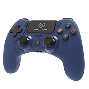 EvoFox Elite Play Wireless Controller for PS4, iPad and iPhones with Dual Vibration, Bluetooth Connection, 6-axis Gyro Sensor and 10 Hrs Gameplay (Blue)