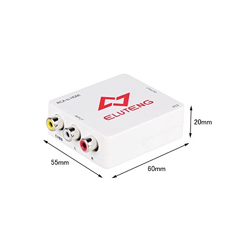 ELUTENG AV auf HDMI Konverter 1080P CVBS AV zu HDMI Adapter Composite Video Signal HDTV Konverter R/L RCA HDMI Wandler mit USB Kabel - 7