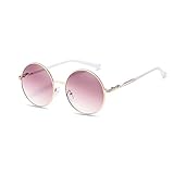 Buena Calidad Marco: El destello abudante del metálico borde hace las gafas de sol redondas círculas elegante y vintage. Duradero y ligero.