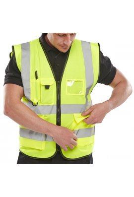 Hi Vis Viz Sichtbarkeit Executive Weste Weste EN471 Arbeit Größe gelb